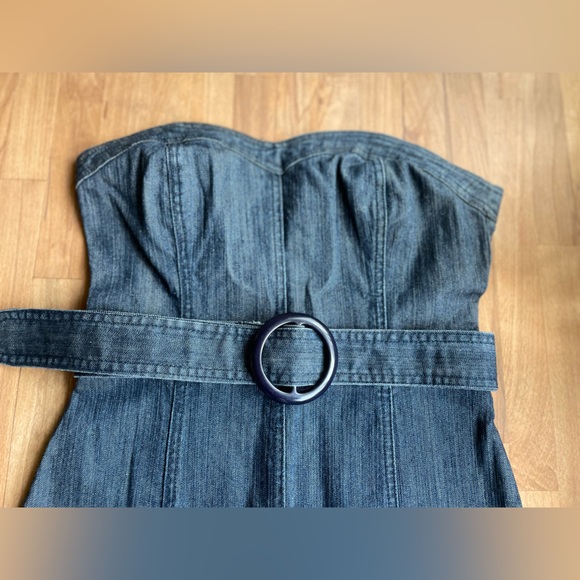 Vintage Forever 21 Belted Pencil Denim Dress, Size Small - Picture 4 of 11